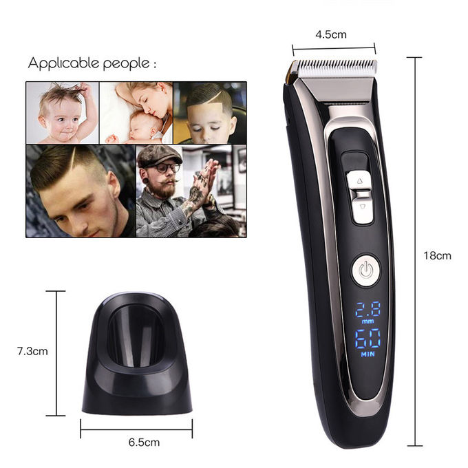 High Precision Professional Hair Clippers Detachable Blade With Digital LED Display